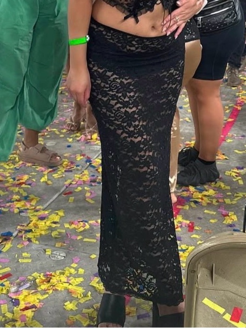 Black Floral Lace Skirt